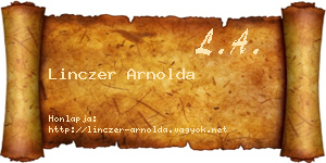 Linczer Arnolda névjegykártya